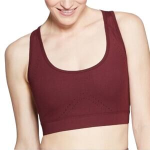 JOY LAB Laser Cut Racerback Sports Bra Burgundy Size Medium Medium Support